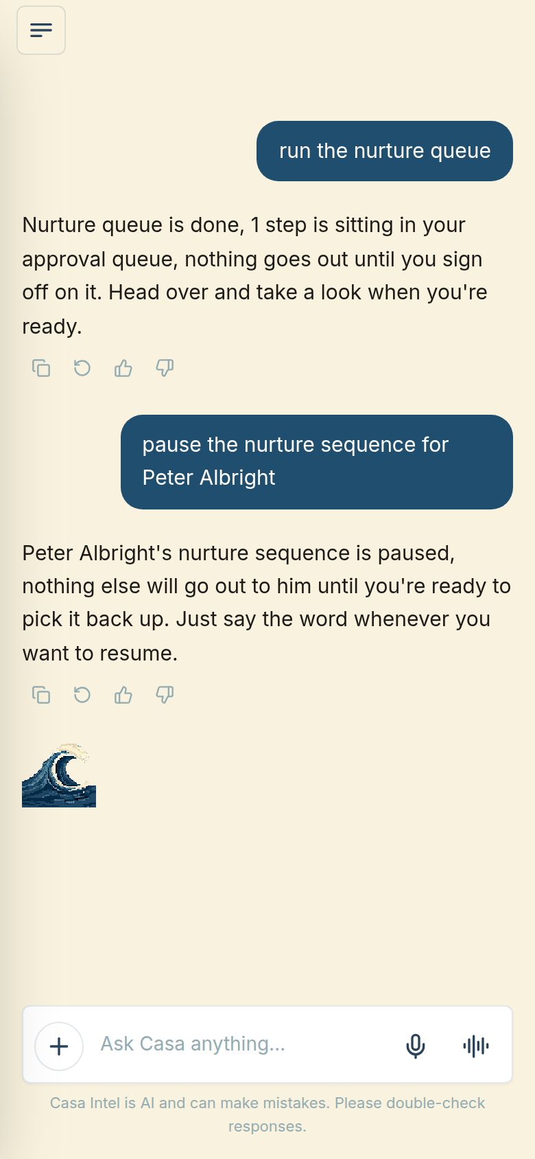 The same chat on a phone