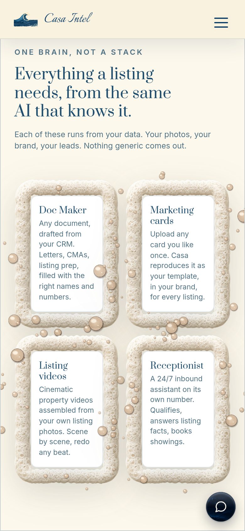 The four tool cards on a phone, two by two